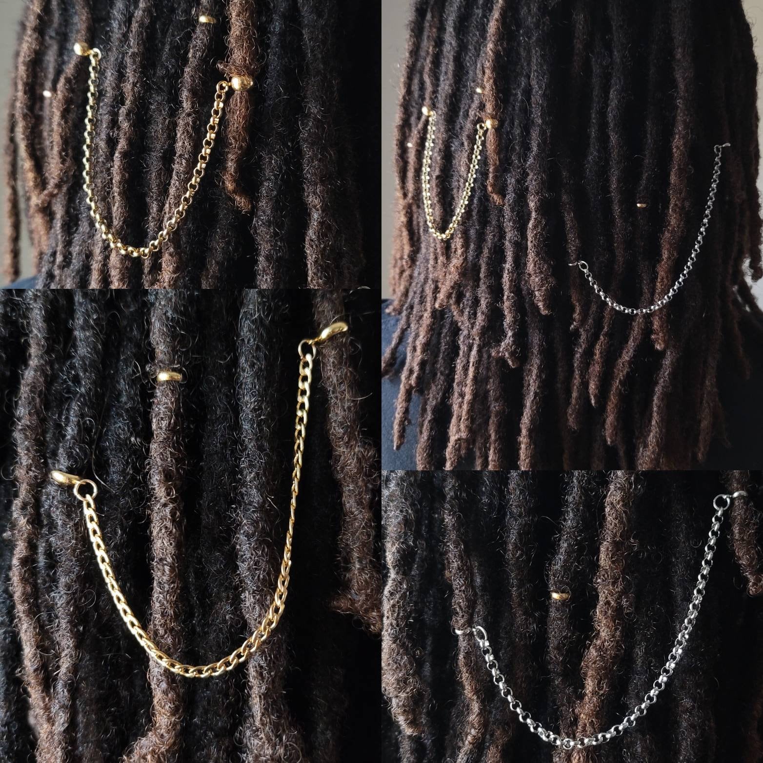 72 Pièces Dreadlocks Perles Métal Bijoux De Tresse De Cheveux Pinces À