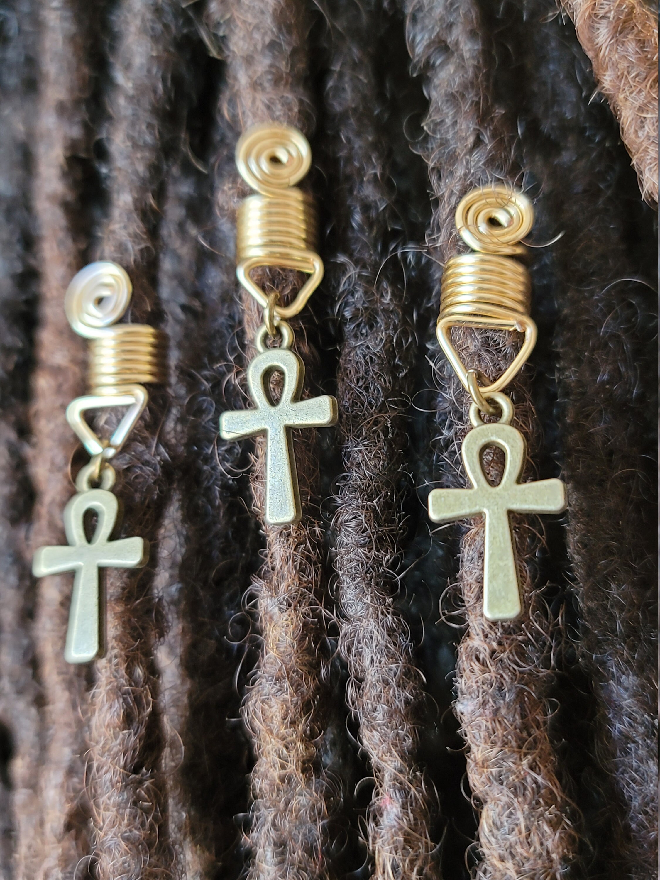 Gold Ankh Loc Jewelry Dreadlock Hair Accessories Beads For Etsy