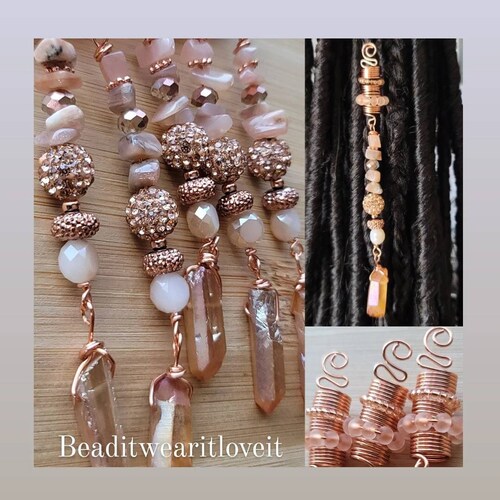 Caged Crystal Loc Jewelry. Gemstone Dreadlock Hair Etsy