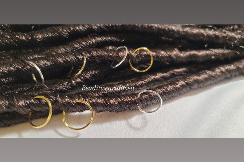 10pcs Hair Rings For Locs Braids & Twists, Dread Rings, Braid Rings, Loc jewelry, Dreadlock Rings image 7