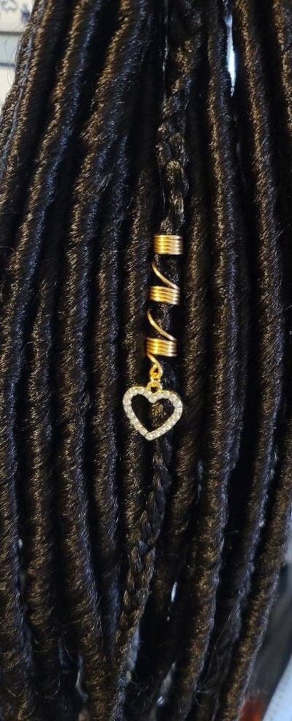 Kids Heart Loc Jewelry. Dreadlock Hair Accessories for Children