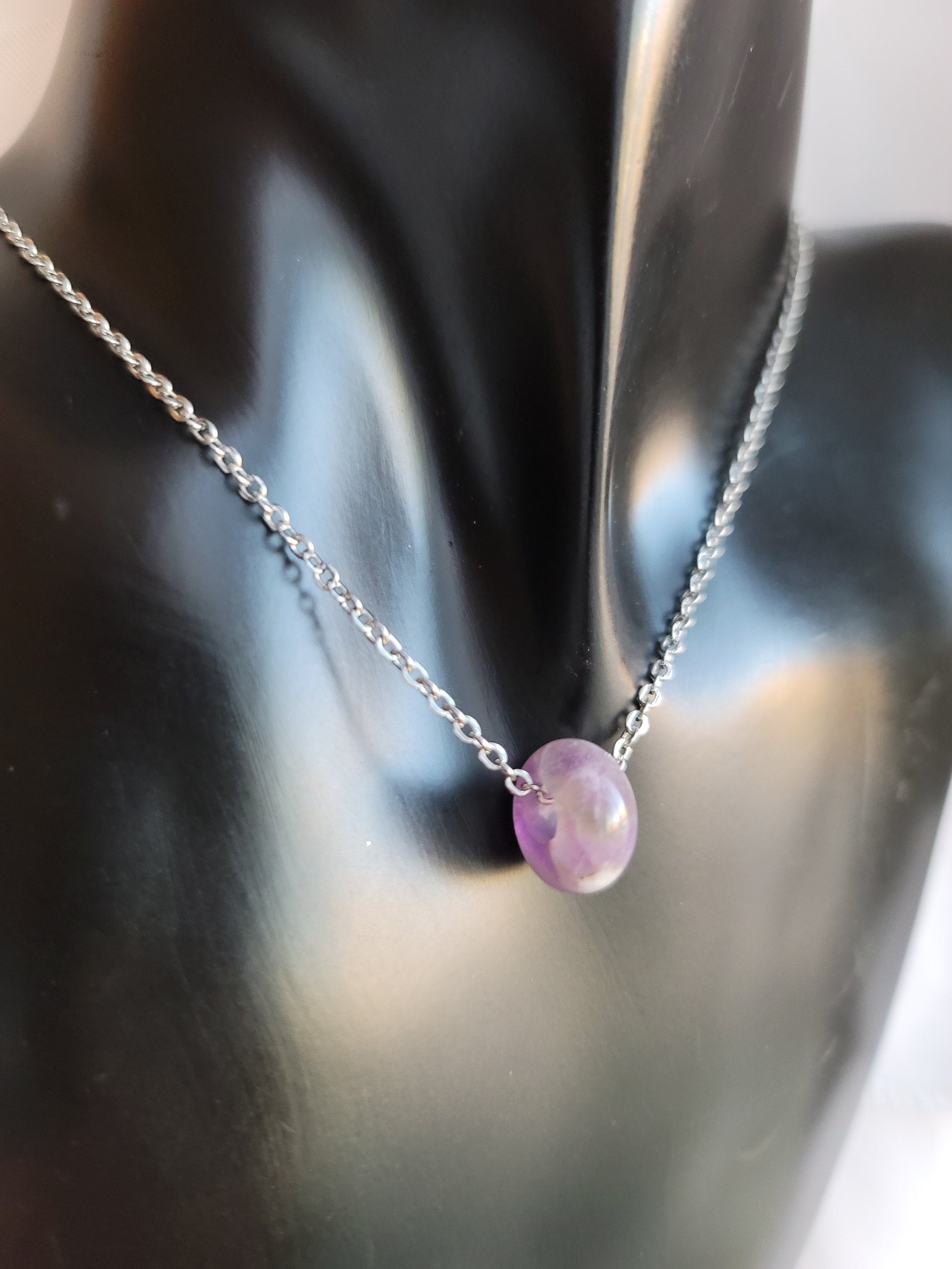 Collana Donne In Cristallo Naturale E Acciaio Inossidabile – Perle 7 Chakra Regolabile, Gioiello Meditazione Yoga, Regalo Significativo