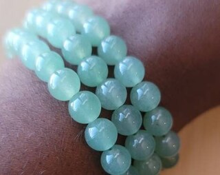 2 Braccialetti In Pietra Naturale Per Donna – Avventurina Verde E Occhio Di Tigre – Perline 4mm, Elastici, 18 Cm