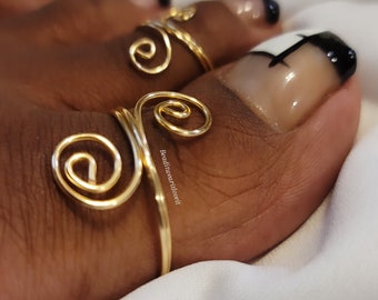Wire Wrapped Adjustable Toe Ring, Big Toe Ring, Toe Ring Set, Please Read Item Description
