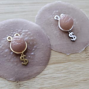 Adjustable Money Sign Clip On Nipple Jewelry, Nipple Rings No Piercing, Swirl Clip on Nipple Clamp, Nippies, Nipple Jewelry