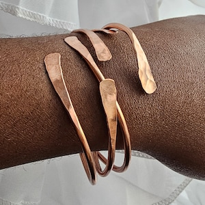 Pure Copper Bangles, Adjustable Stackable Bracelets, Raw Copper Cuff Bracelets, Style #3