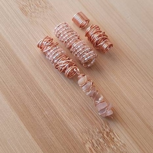 4 Pcs Sunstone Crystal Loc Jewelry Set. Dreadlock Hair Accessories, Metal Beads For Braids, Dread Loc Beads image 10