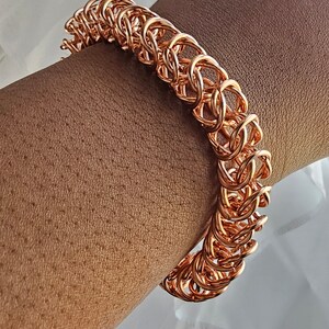 Copper Wire Wrapped Chain Bracelet, Chainmaille Bracelet Multiple Styles image 6