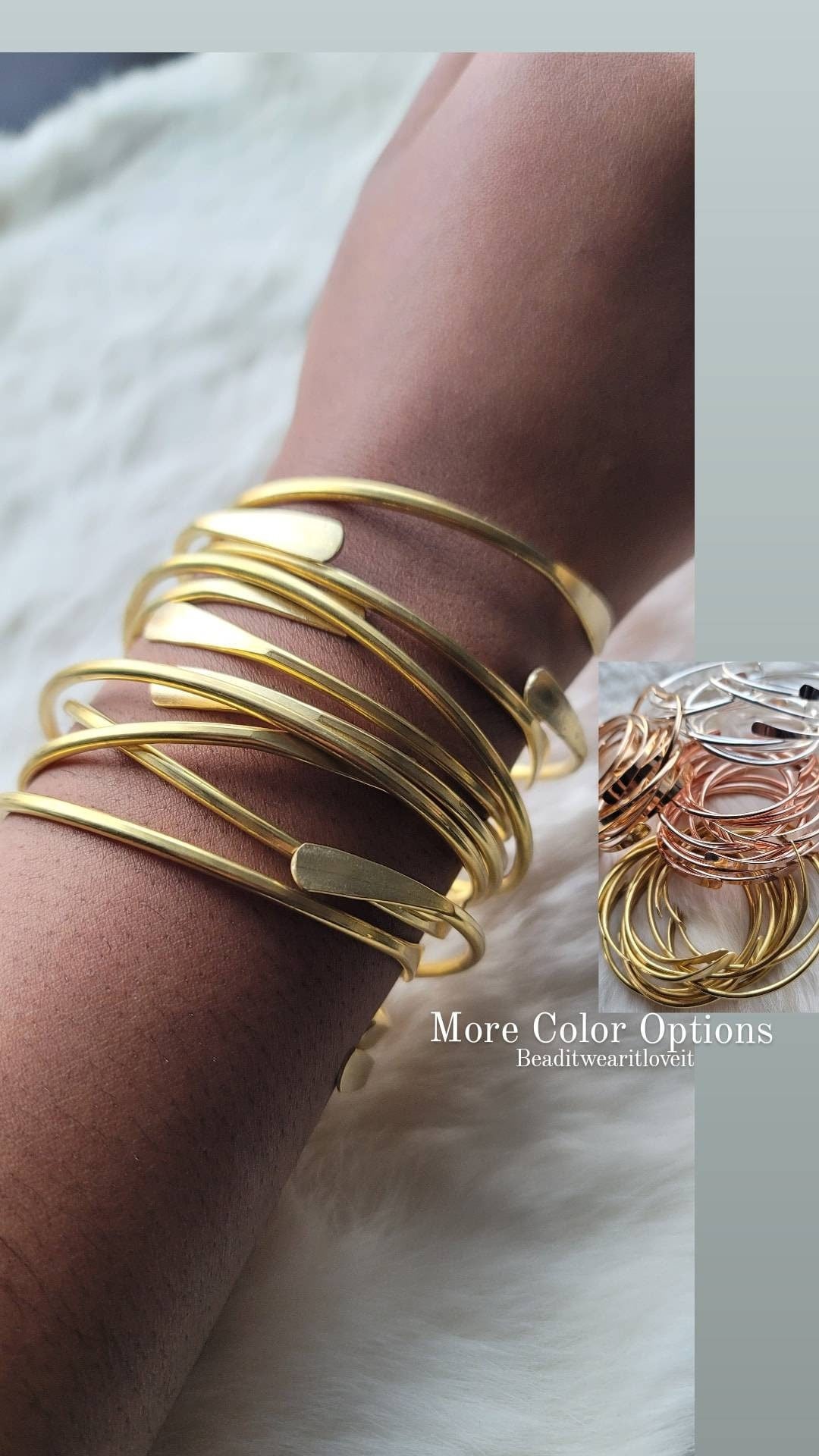 African Brass Bangles, Adjustable Stackable Bracelets, Gold Silver Rose Gold Raw Brass Cuff Bracelets