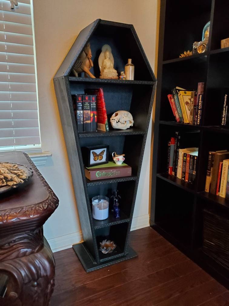Coffin Bookshelf/ 6ft Coffin Shelf/ Lifesize Coffin Bookcase
