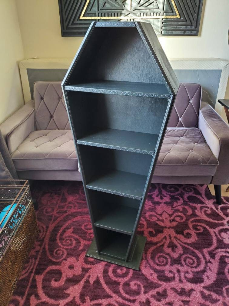 4ft Coffin bookshelf / bookcase and display Etsy