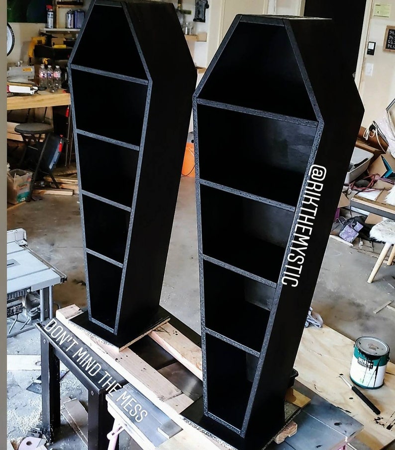 4ft Coffin bookshelf / bookcase and display Etsy