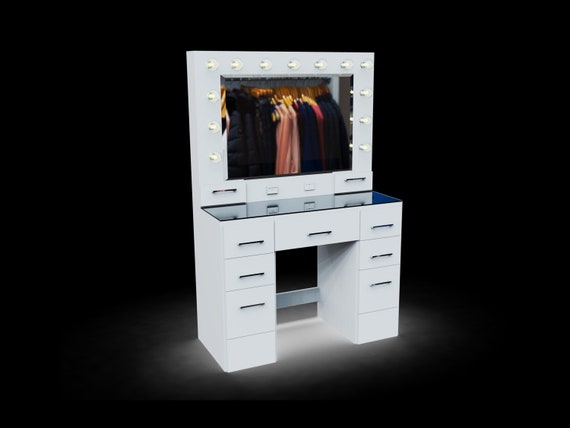 Beautiful Hollywood Vanity Mirror With Lights Desk Drawers Beautiful Hollywood Vanity Mirror With, Hollywood Vanity Mirror With Lights And Desk