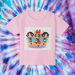 Powerpuff Girls Cartoon Girl Heros Toddler Tee, Kids Clothes, Child Tshirt, Baby Gift, Birthday Shirt