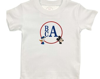Mouse and Initials Embroidered Shirt, Mouse Embroidery, Theme Park Embroidered Shirt, Disney Embroidered Shirt