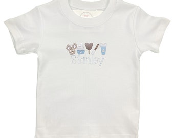 Disney Snacks Embroidered Shirt, Disney Clothing, Embroidered Shirt, Disney food, Disney Embroidered Shirts, Disney Embroidery, Mickey
