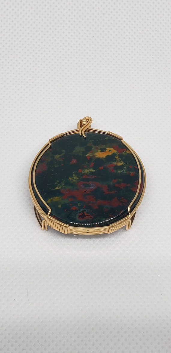 Bloodstone 14k GF pendant