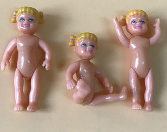 3 Pieces Miniature En Plastique Bebe Minuscules Enfants Etsy