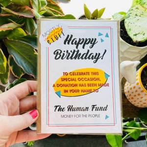 Human Fund Birthday Card, Blank Inside / seinfeld greeting card, seinfeld card, seinfeld