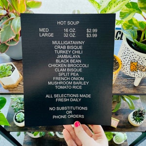 Soup Menu Board Print