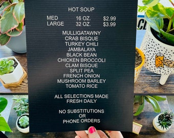 Soup Menu Board Print