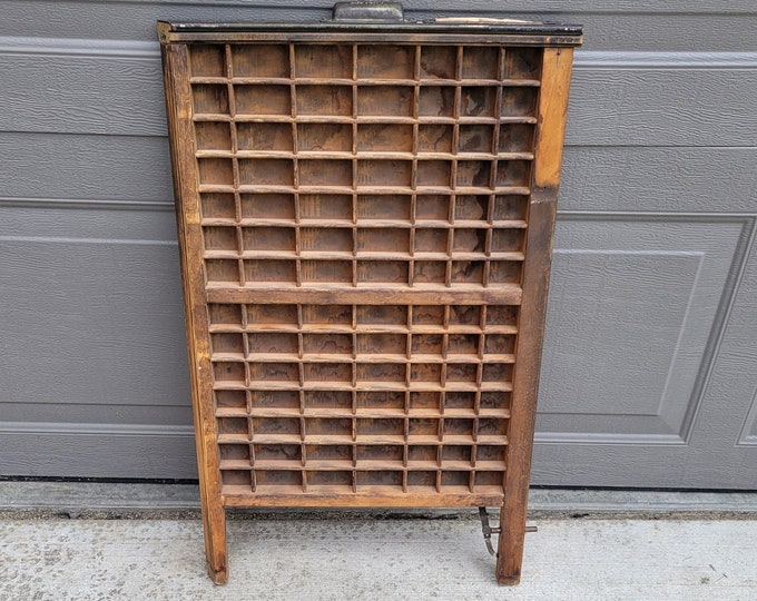 Vintage Wood Printers Tray, Drawer Letterpress Tray, Typesetter Drawer