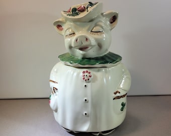 Winnie Clover, USA Shawnee pottery ceramic pig cookie jar, collectible, vintage