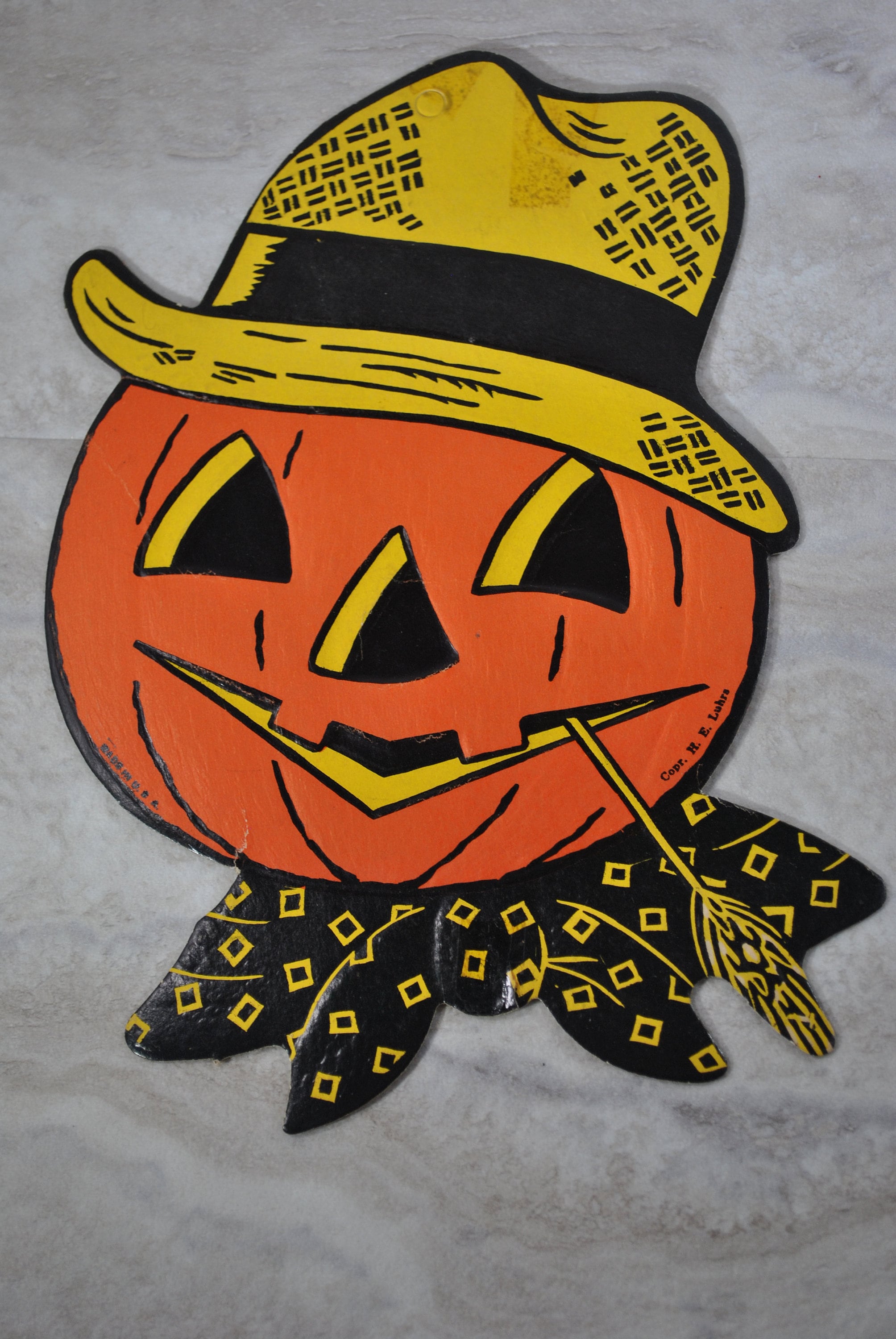 Vintage Halloween Pumpkin Die Cut Decoration, Beistle Halloween, Wall ...