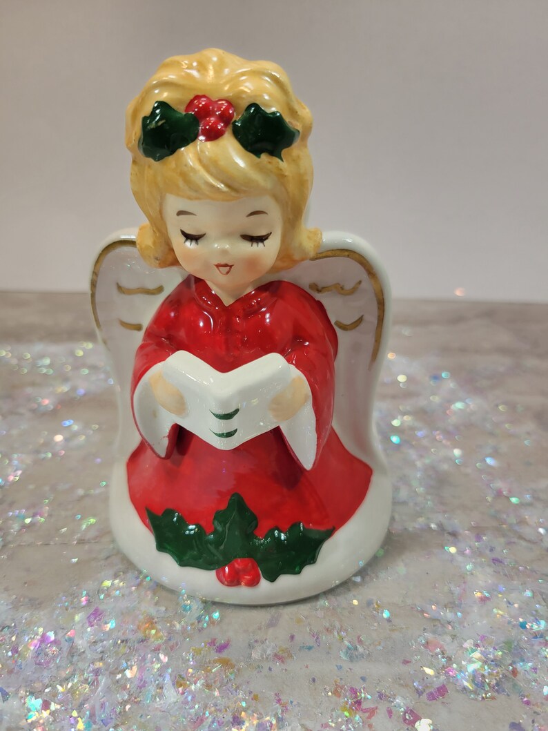 Lefton Christmas Angel Napkin Holder Vintage Ceramic Kitchen Etsy
