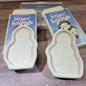 Longaberger Snow Friends Cookie Molds, Christmas, winter, vintage, IOB
