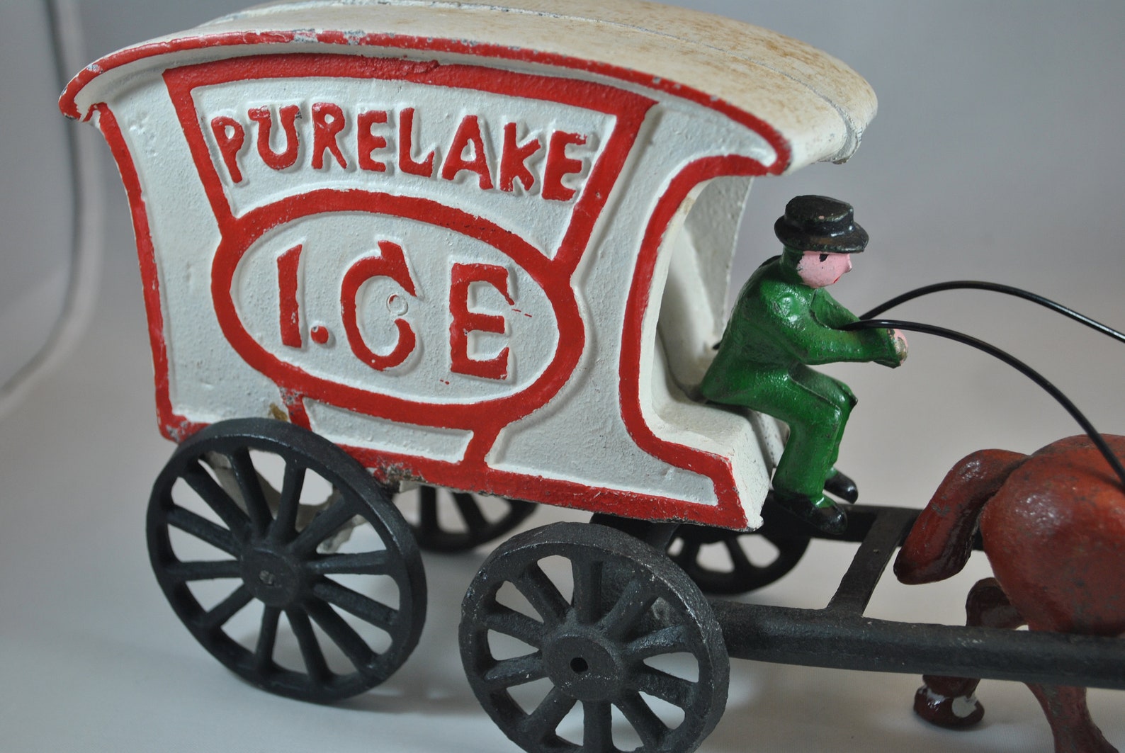 Cast Iron Horse Drawn ICE Wagon Collectible Vintage Toy Etsy