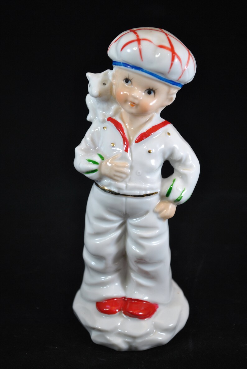 Cracker Jack boy figurine Sailor Jack and Bingo the dog Etsy