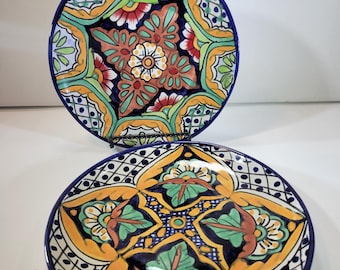 Choice from 2 Mexican Talavera 8" plates, functional or display