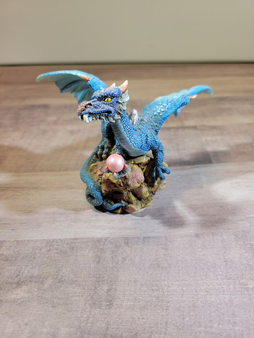 Blue Poppy Flower Dragon Figurine 11cm main image 1