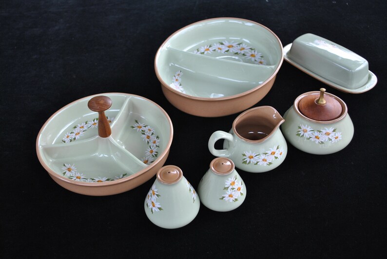 Lazy Daisy dishes by Taylor Smith and Taylor stoneware Etsy
