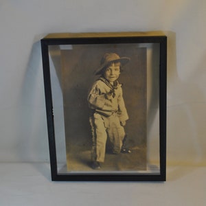 Hands up Pardner! Black and white photo of little cowboy framed photo, wall décor