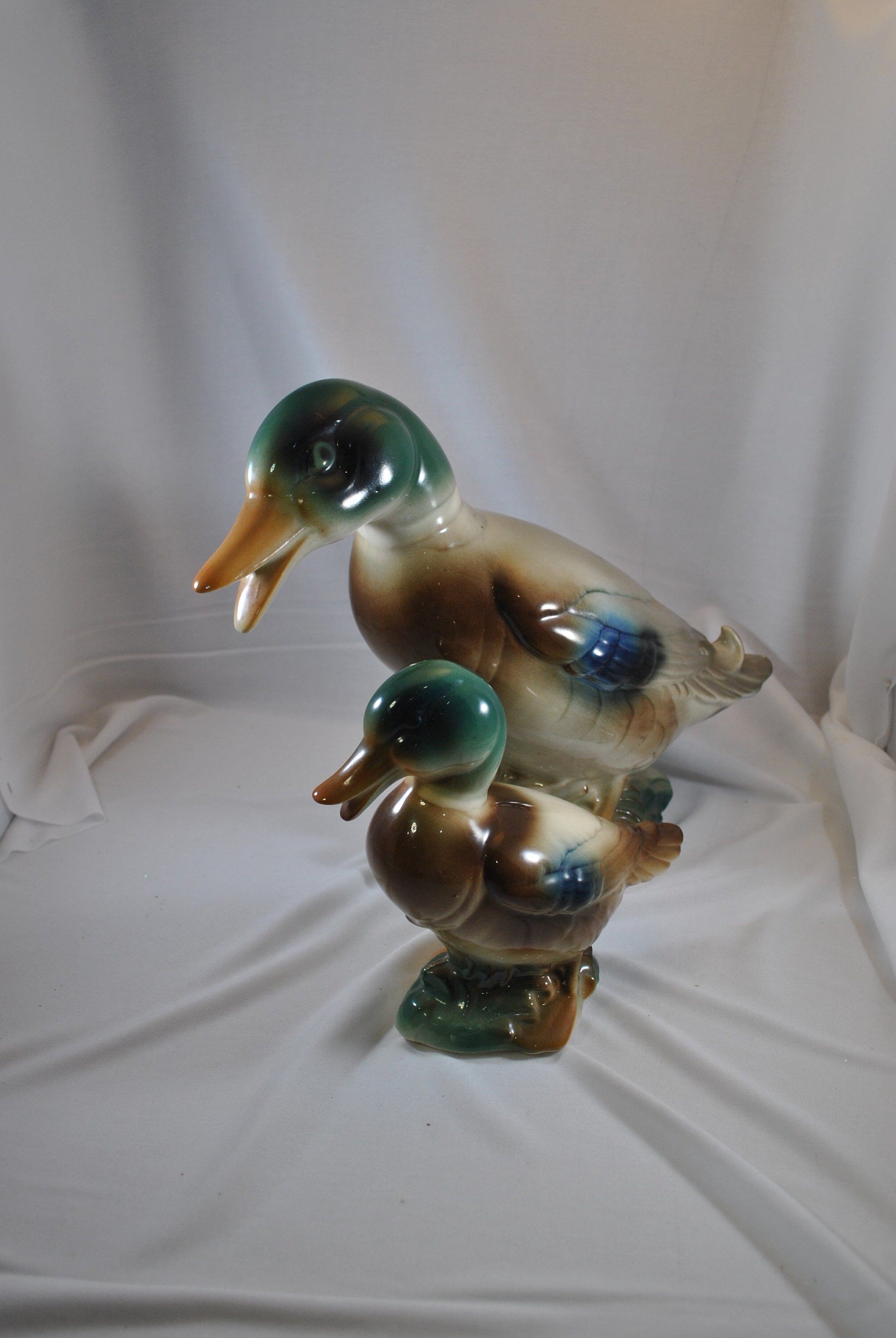 Pair of Ceramic Mallard Ducks Collectible Figurine Large Etsy