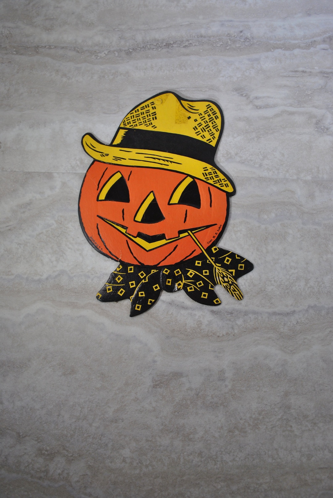Vintage Halloween Pumpkin Die Cut Decoration, Beistle Halloween, Wall ...