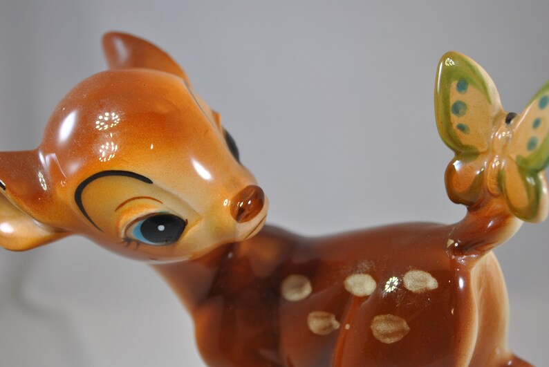 Vintage Bambi and butterfly figurine porcelain Walt Disney Etsy
