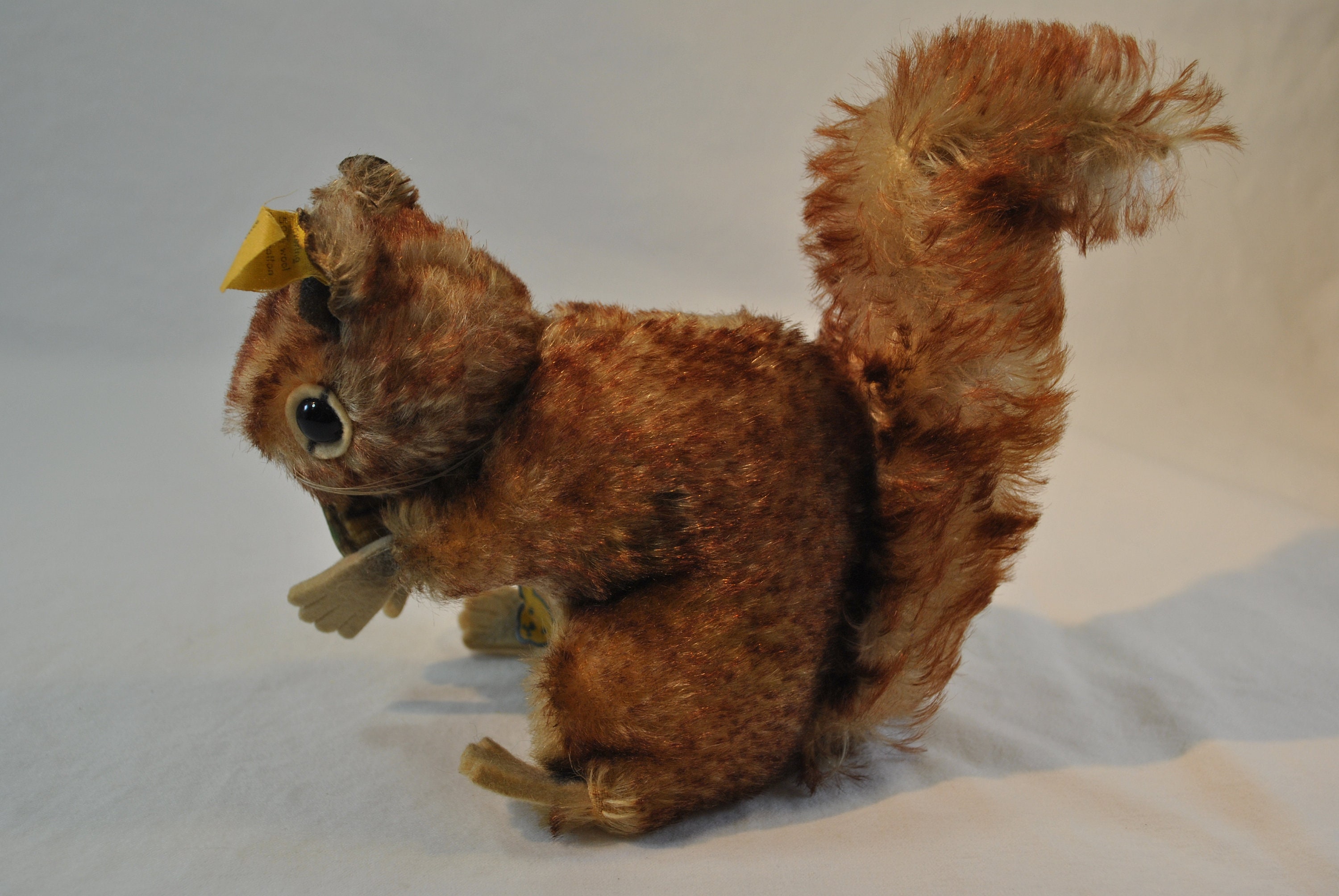 Vintage Steiff Perri the Squirrel button in ear and yellow | Etsy