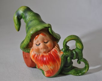 Was für ein frecher Kobold! Linke St. Patrick's Day Kobold Figur , Porzellan, Vintage, Keramik