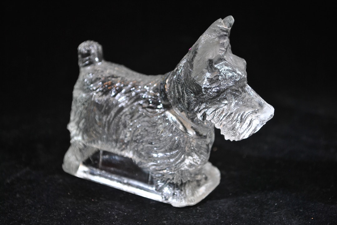 Vintage Scottie Dog Shaped Glass Jar, Antique Glass Jar, Collectible ...