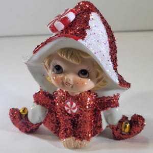 Peppermint Pixie Elf: Reimagined Vintage Decor for Christmas