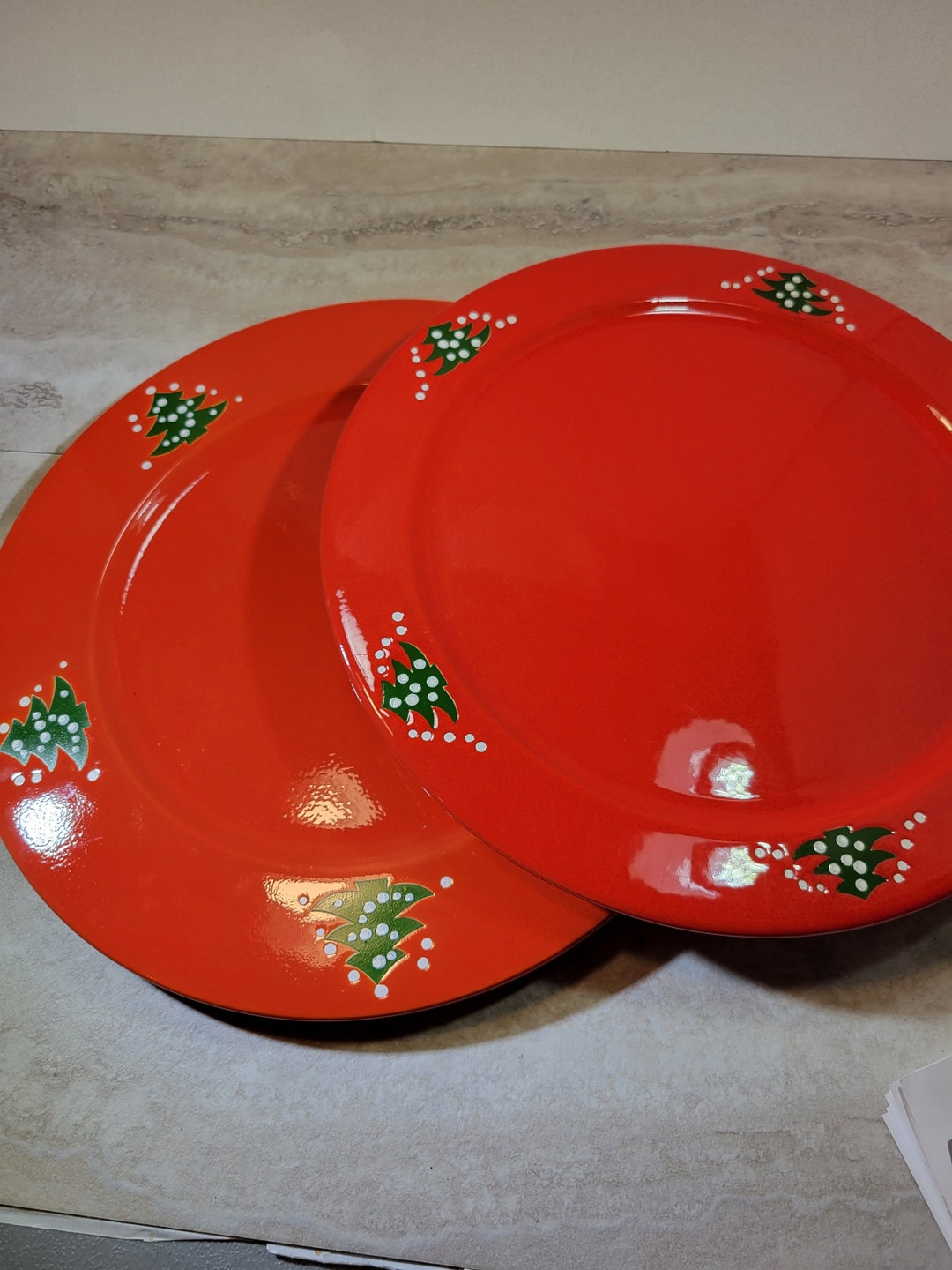 Waechtersbach Red Dishes With Christmas Tree Serving Platters, Choice