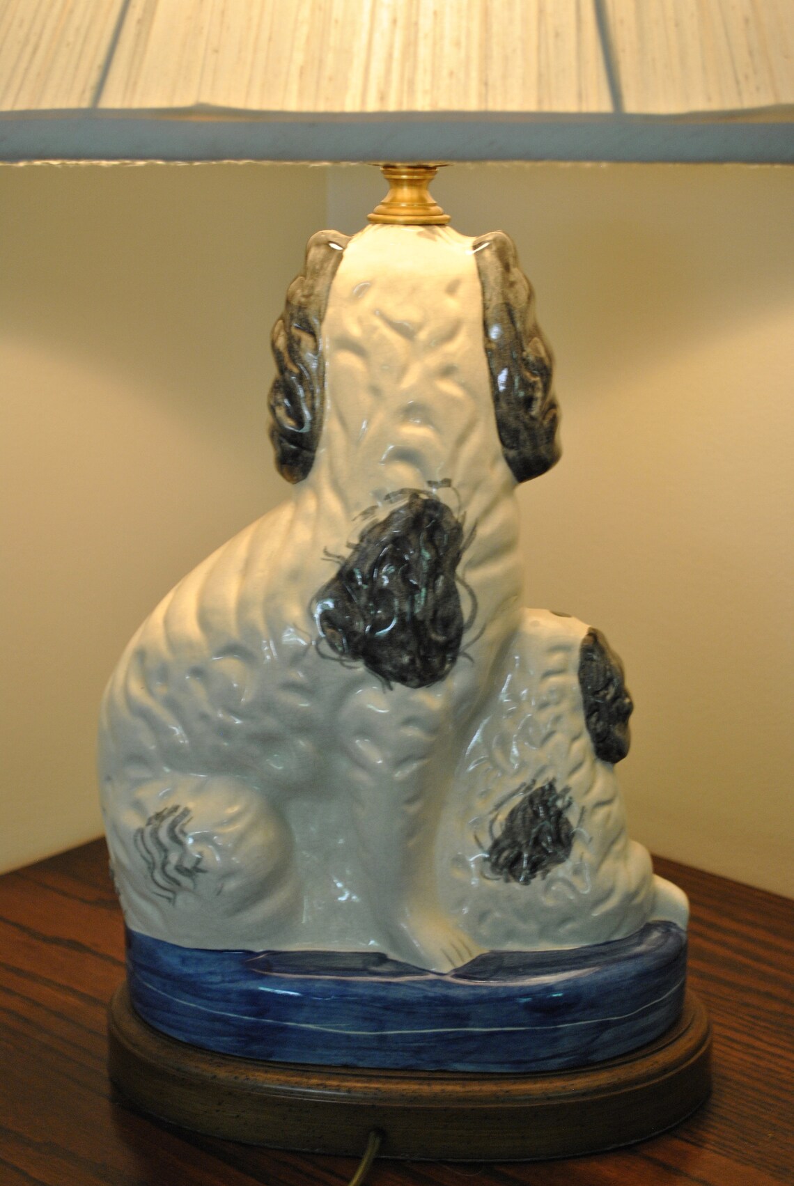 Staffordshire dogs lamp 2 black and white ceramic dogs Mom Etsy