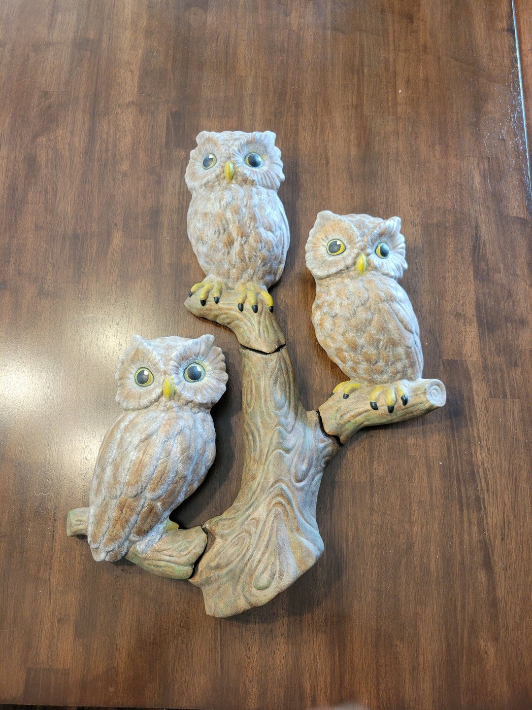 Awesome 3 Owls on a Branch Ceramic Wall Plaques, Fun, Home Decor, 4 ...