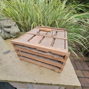 Vintage egg crate, wooden egg carrier for 72 eggs, farmhouse decor, rustic kitchen decor, primitive