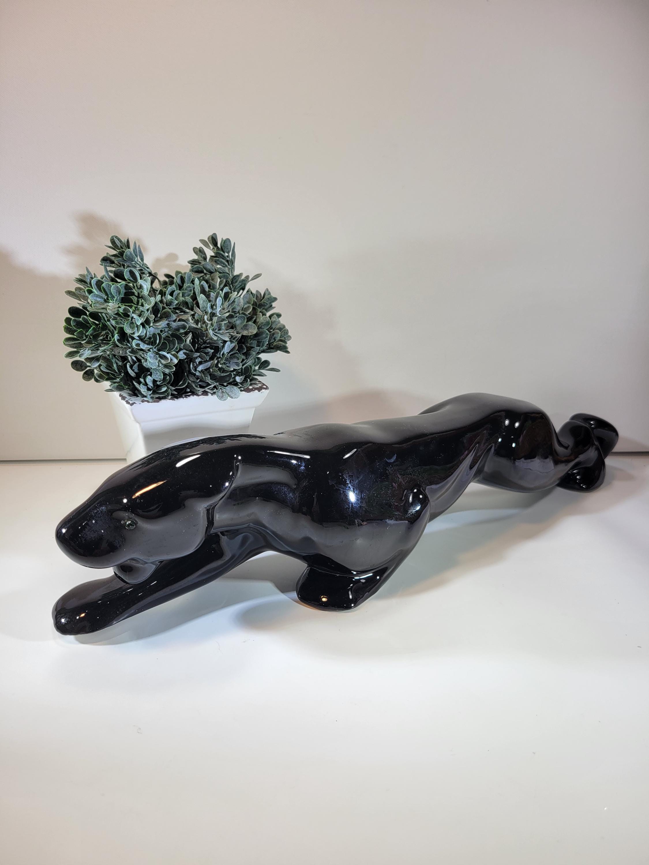 Vintage black panther ブラックパンサー セラミック 置物