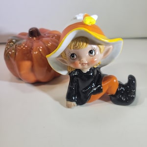 Candy Corn Halloween Pixie Elf: Reimagined Vintage Decor