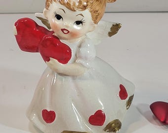 Vintage LEFTON Angel Valentine Figurine 1950 1960 Mid Century